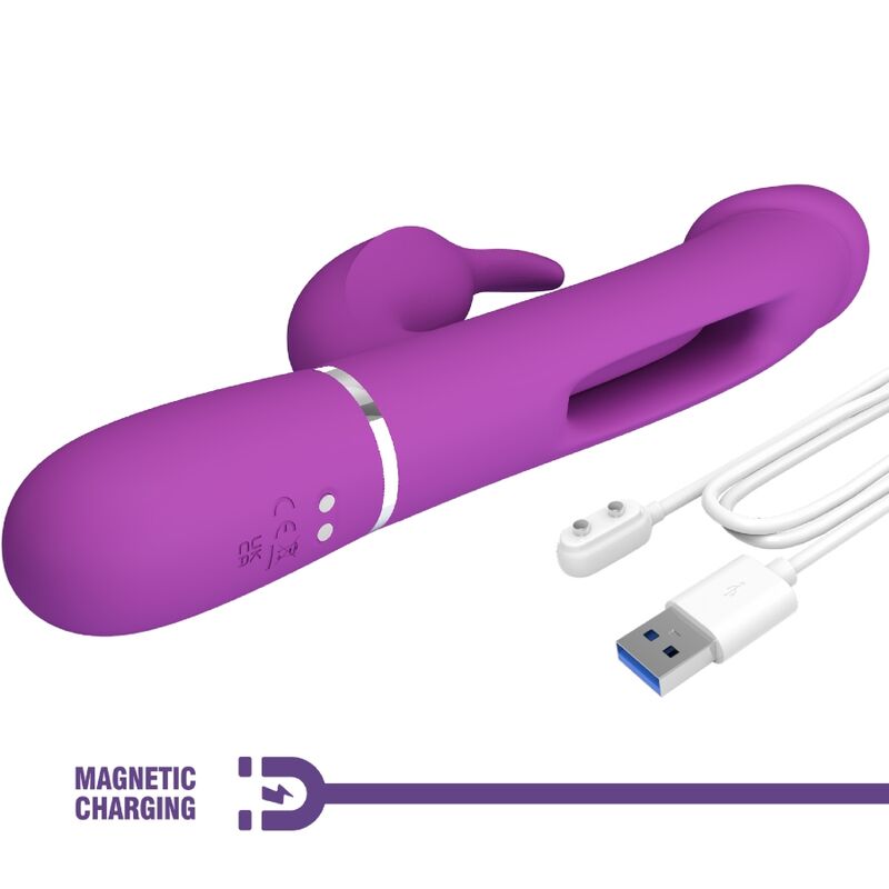 PRETTY LOVE - KAMPAS 3-IN-1 MULTIFUNCTIONAL RABBIT VIBRATOR PURPLE