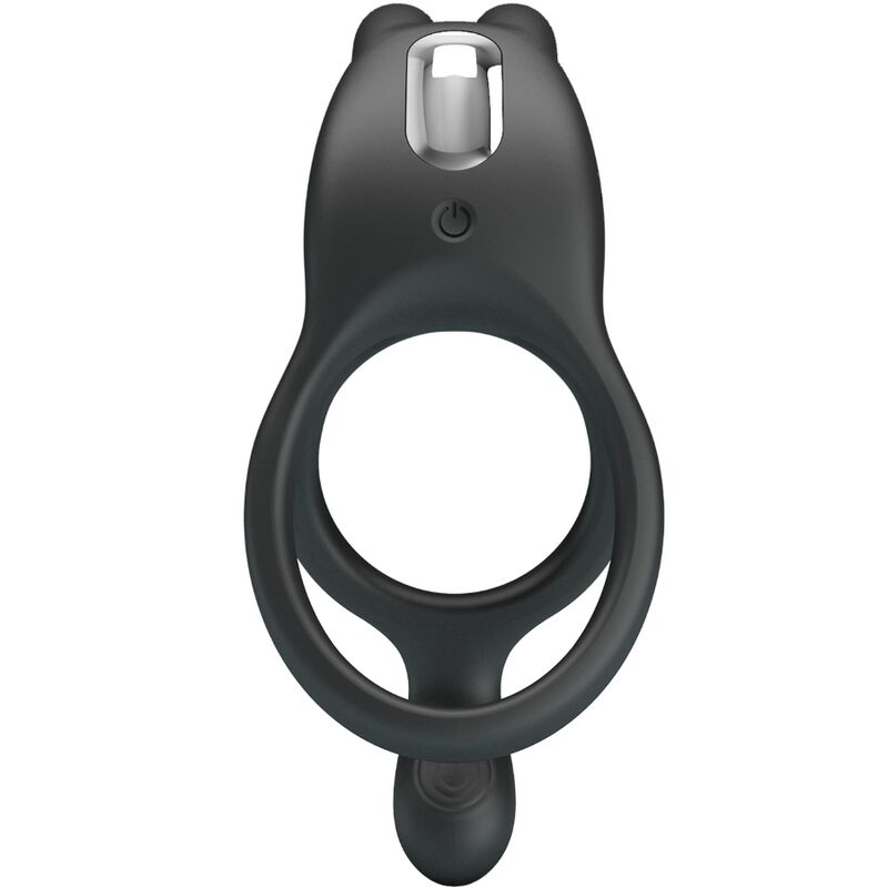 PRETTY LOVE - SETH DOUBLE RING VIBRATING RABBIT 7 VIBRATIONS BLACK