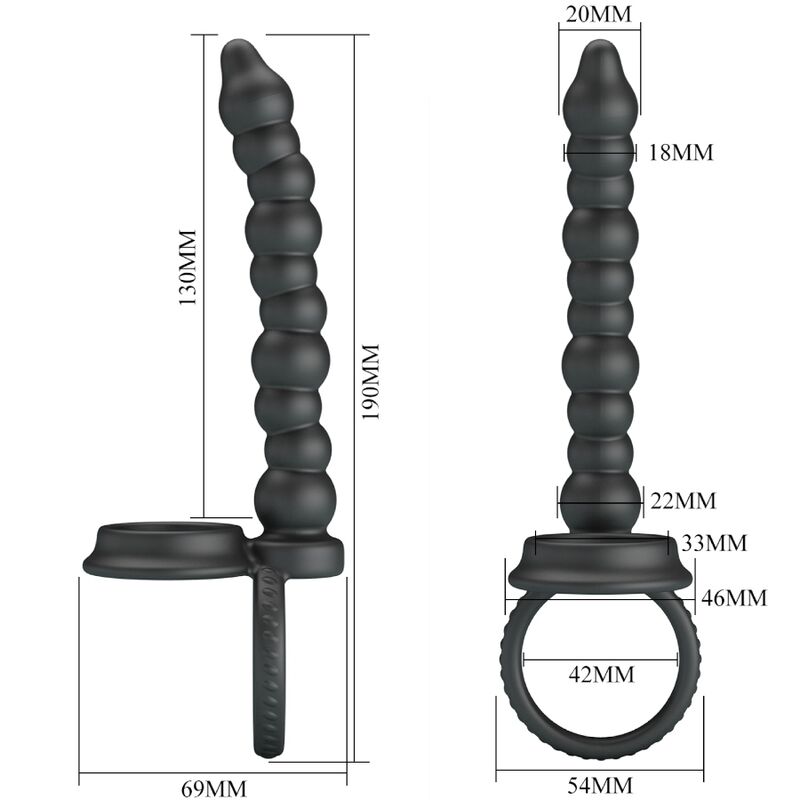 PRETTY LOVE - DILLION BLACK DOUBLE PENETRATING COCK RING