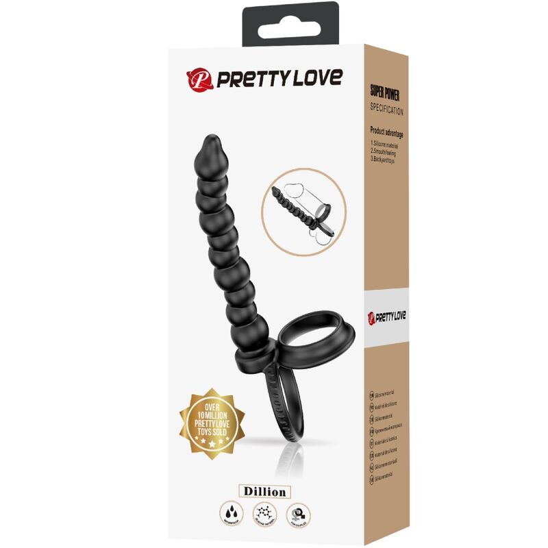 PRETTY LOVE - DILLION BLACK DOUBLE PENETRATING COCK RING