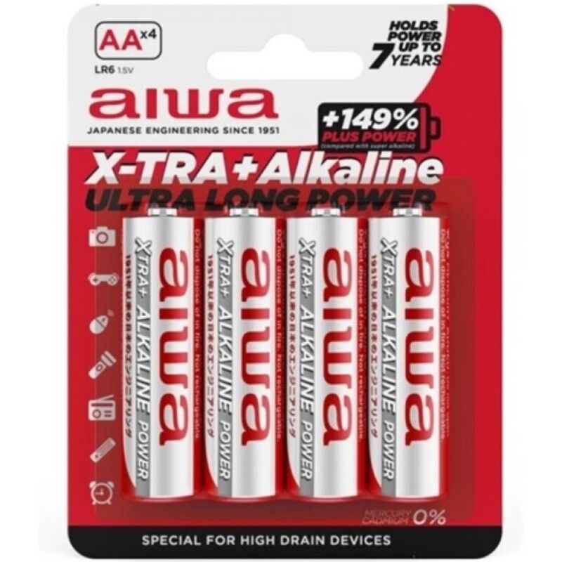 AIWA - X-TRA AA LR6 ALKALINE BATTERY BLISTER*4