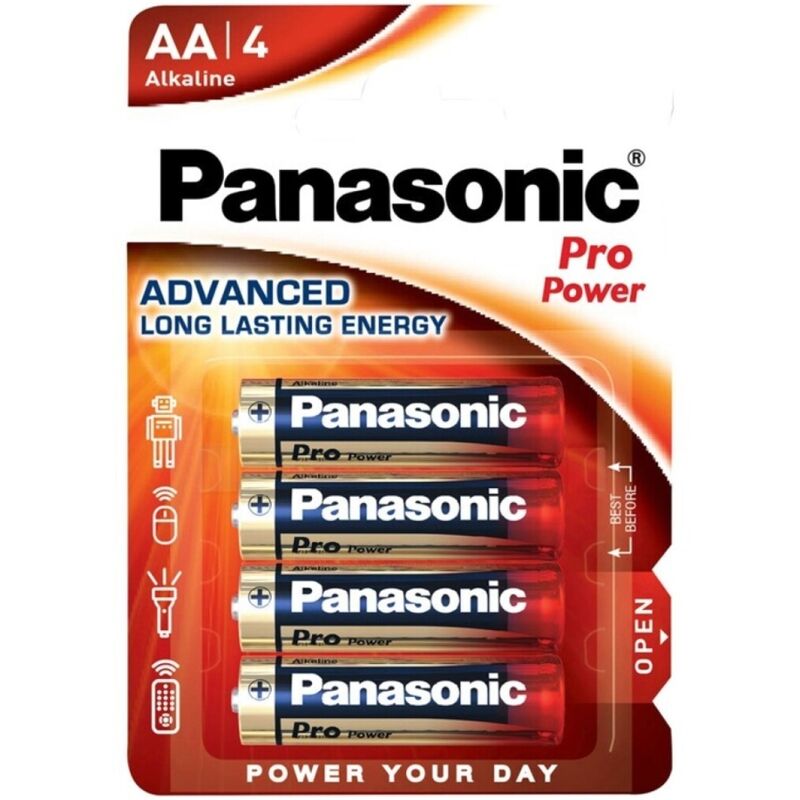 PANASONIC - PRO POWER AA LR6 ALKALINE BATTERIES BLISTER*4