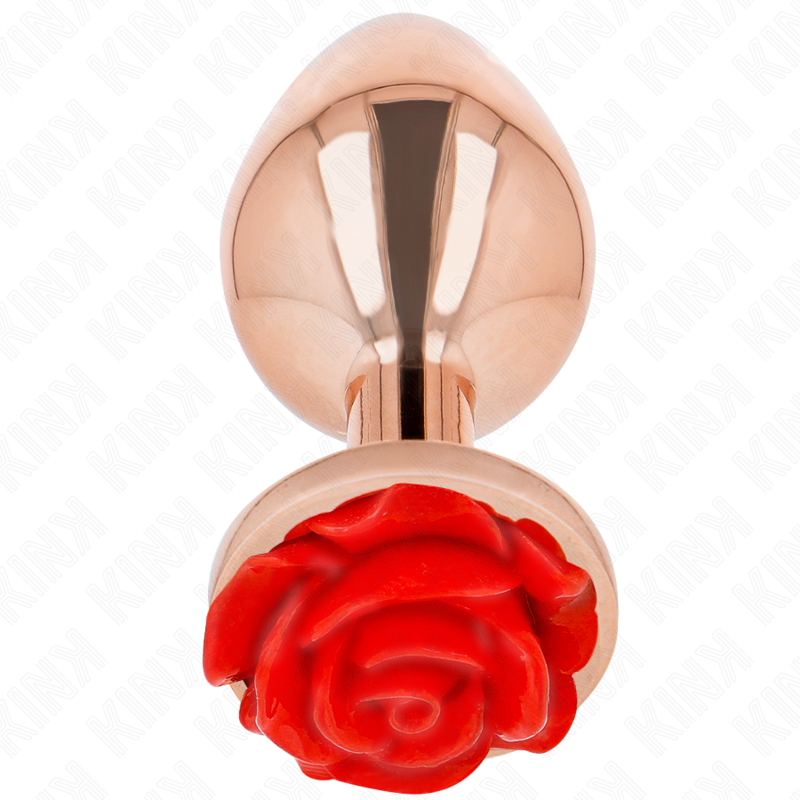 KINK - PINK BUTT PLUG WITH RED ROSE L