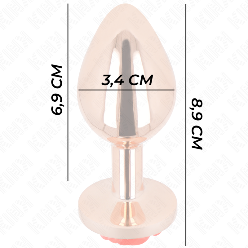 KINK - PINK ANAL PLUG WITH RED ROSE M