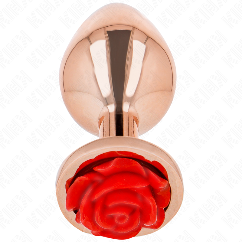 KINK - PINK ANAL PLUG WITH RED ROSE M