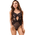 LIVCO CORSETTI FASHION - PAULA LC 20209 BODYSUIT WITH LACE DECORATIONS BLACK L/XL