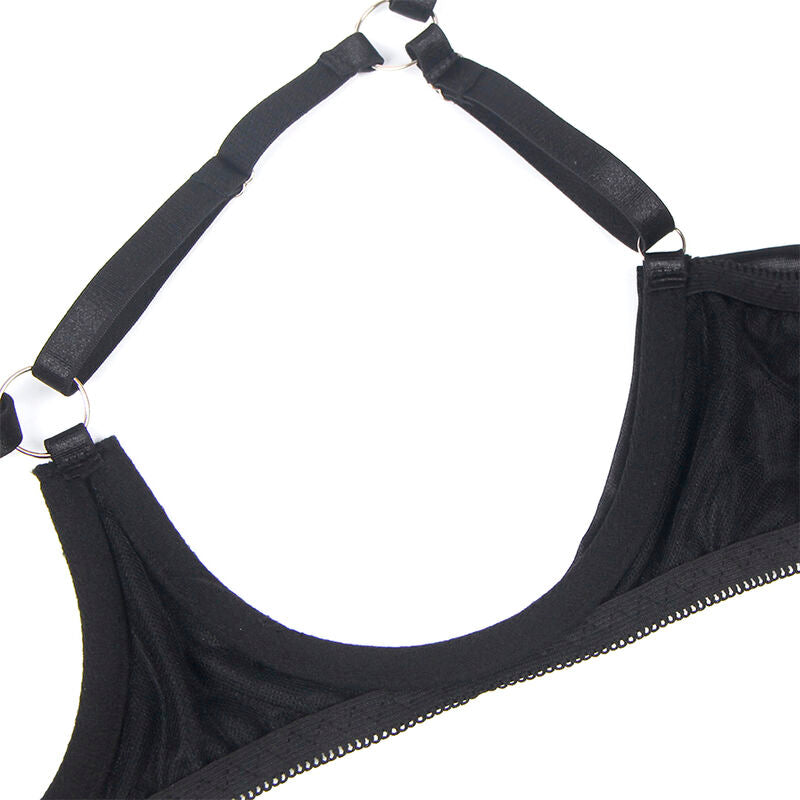 SUBBLIME - 955199 BLACK ADJUSTABLE BOW BRA SET S/M