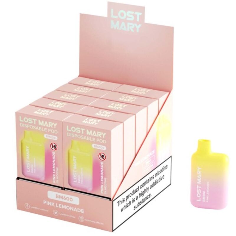 LOST MARY - BM600 2% NICOTINE DISPOSABLE VAPE PINK LEMONADE
