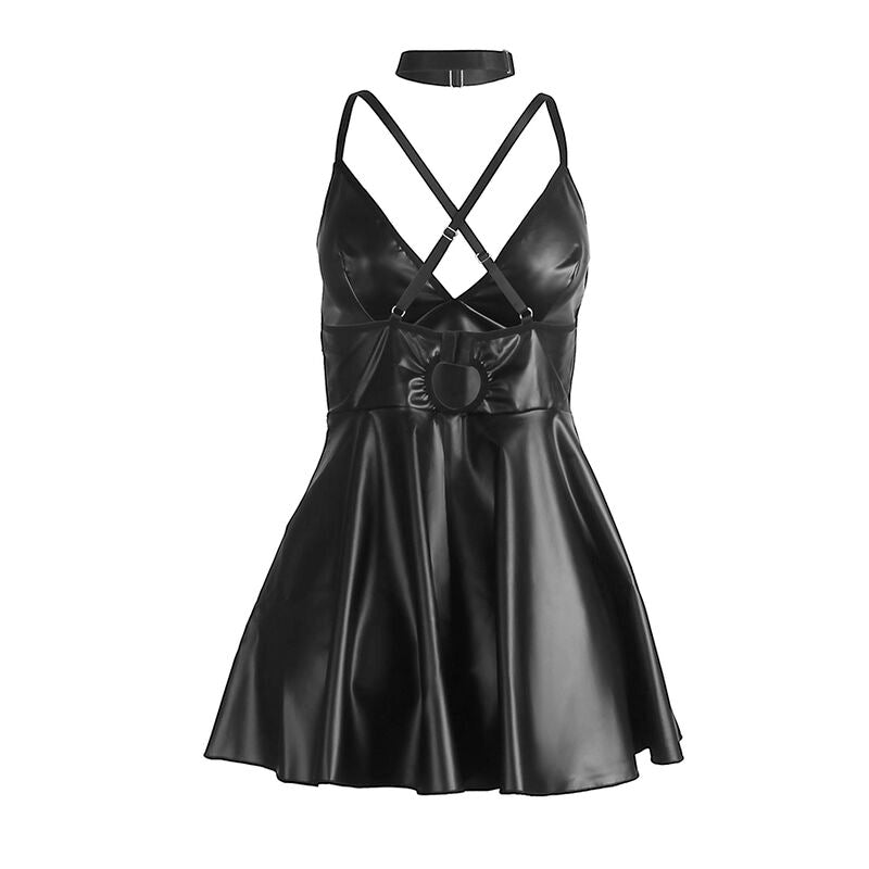 SUBBLIME - 955373 BLACK LEATHER STRAP DRESS S/M