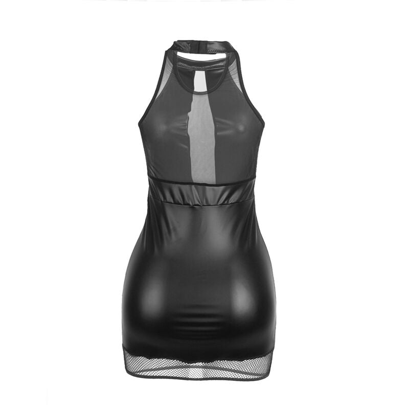 SUBBLIME - 955472 BLACK BACKLESS DRESS WITH TRANSPARENT SECTIONS S/M