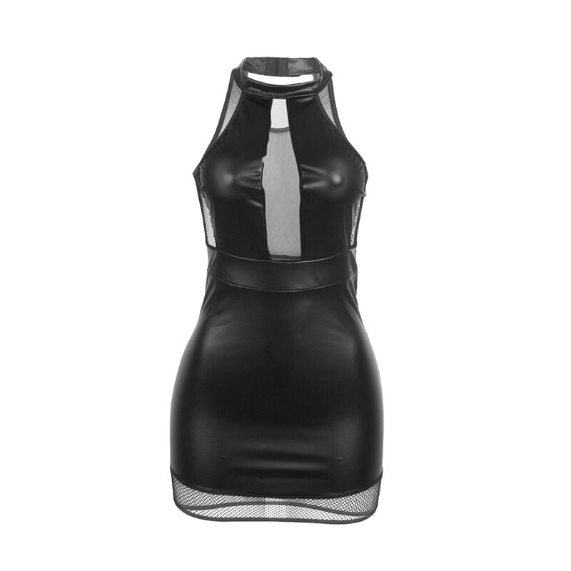 SUBBLIME - 955472 BLACK BACKLESS DRESS WITH TRANSPARENT SECTIONS S/M