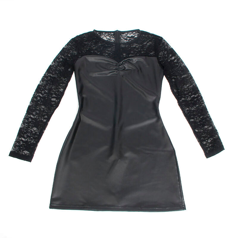 SUBBLIME - 955601 ROBE À MANCHES LONGUES AVEC DENTELLE NOIRE L/XL