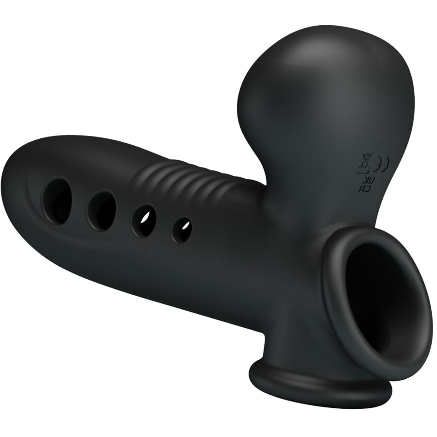 PRETTY LOVE - BLACK SKULL PENIS SLEEVE WITH AIRBAG