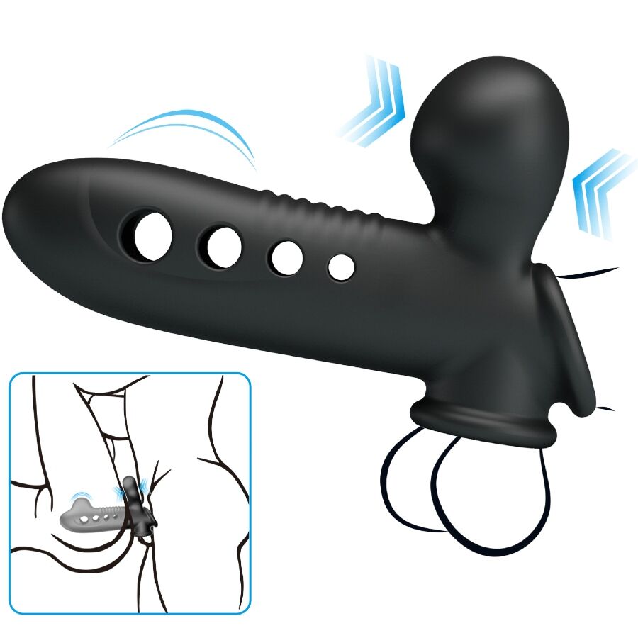 PRETTY LOVE - BLACK SKULL PENIS SLEEVE WITH AIRBAG