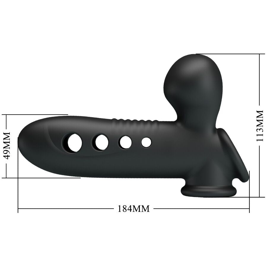 PRETTY LOVE - BLACK SKULL PENIS SLEEVE WITH AIRBAG