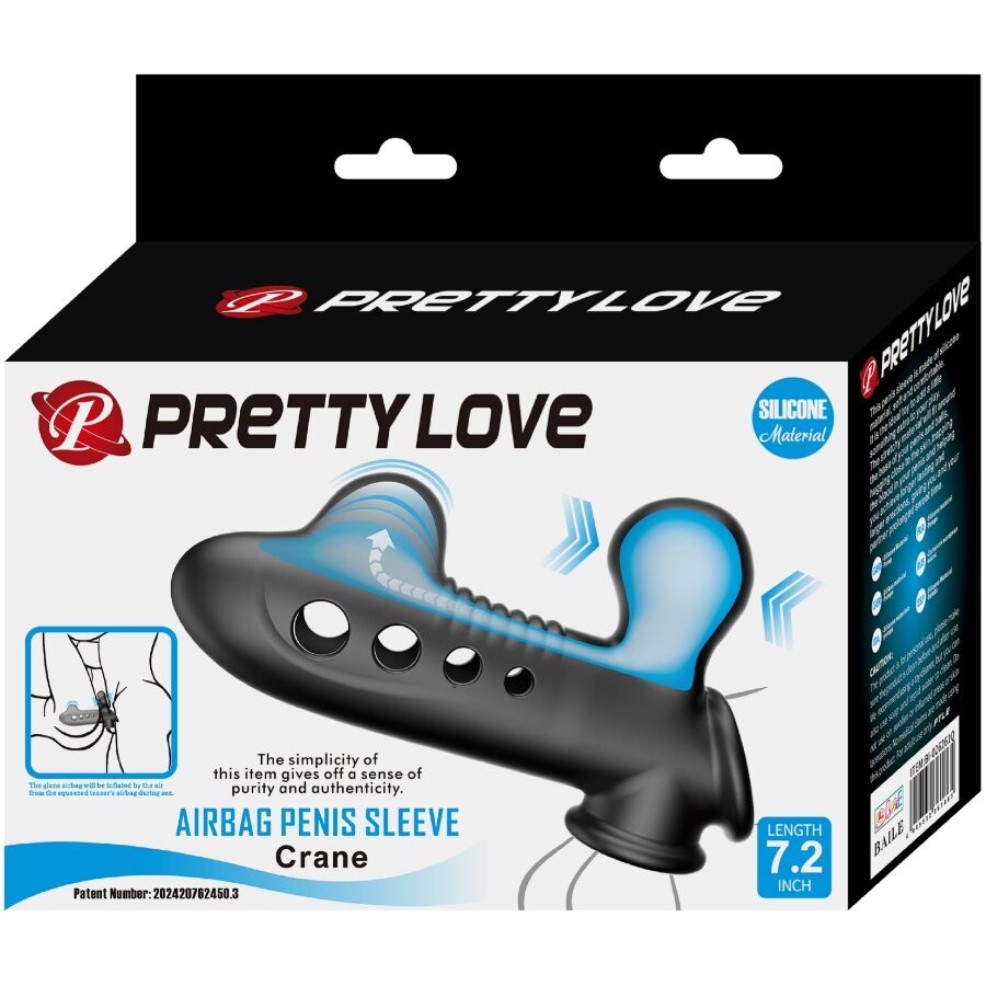PRETTY LOVE - BLACK SKULL PENIS SLEEVE WITH AIRBAG