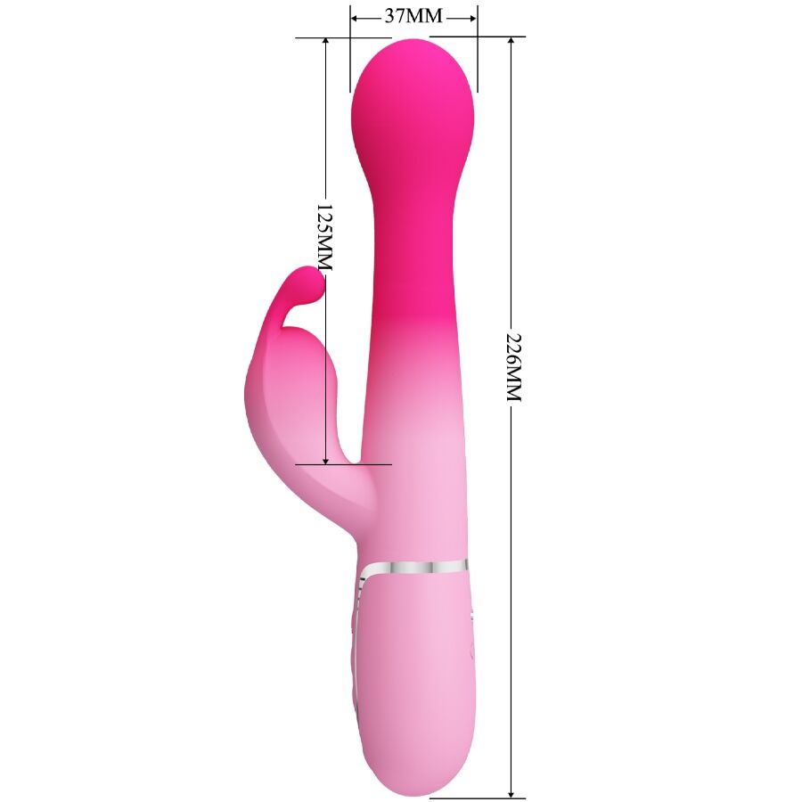 PRETTY LOVE - 3-IN-1 MULTIFUNCTIONAL RABBIT VIBRATOR DEJON ROSE