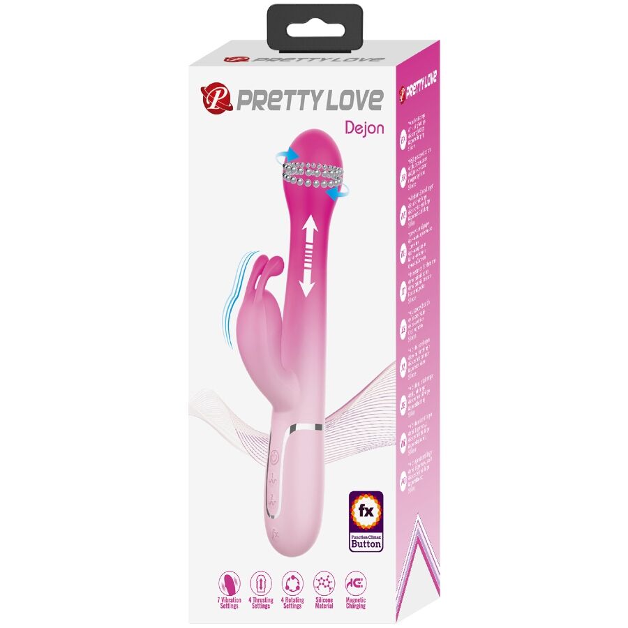 PRETTY LOVE - 3-IN-1 MULTIFUNCTIONAL RABBIT VIBRATOR DEJON ROSE