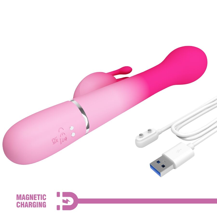 PRETTY LOVE - 3-IN-1 MULTIFUNCTIONAL RABBIT VIBRATOR DEJON ROSE