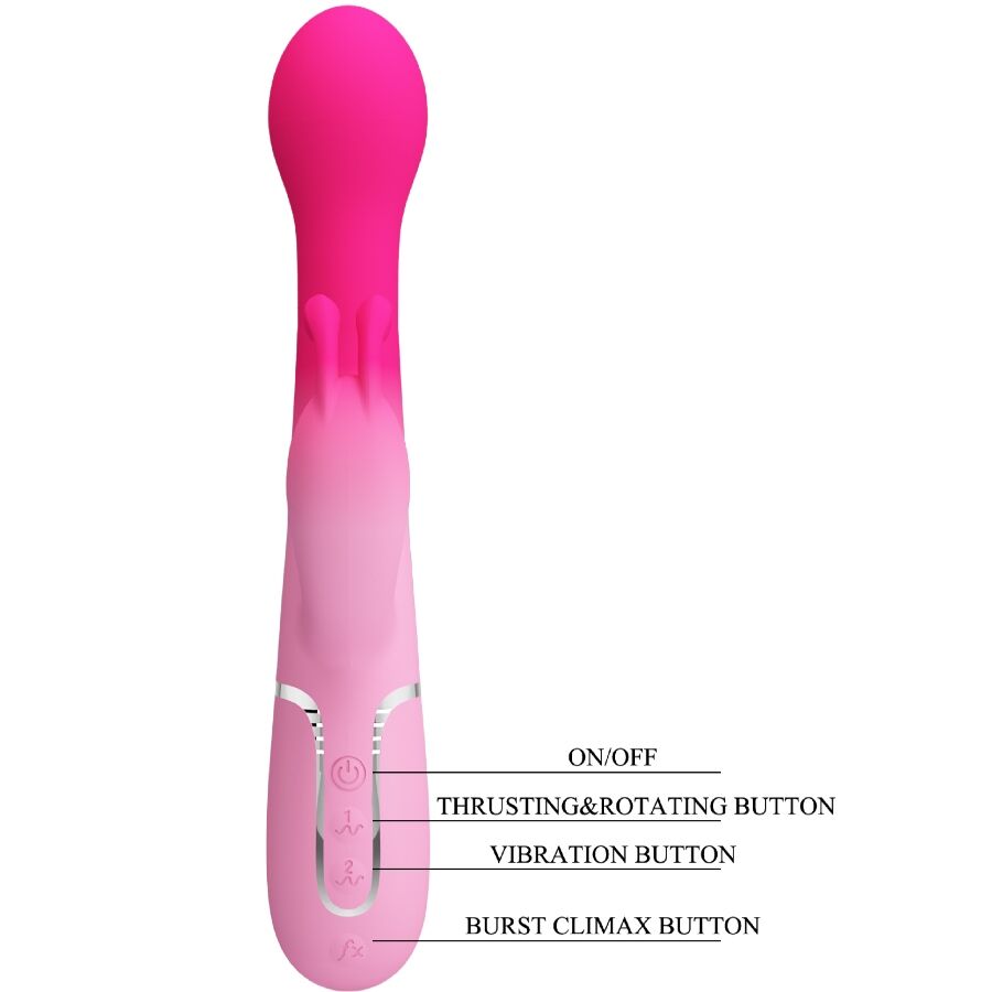 PRETTY LOVE - 3-IN-1 MULTIFUNCTIONAL RABBIT VIBRATOR DEJON ROSE