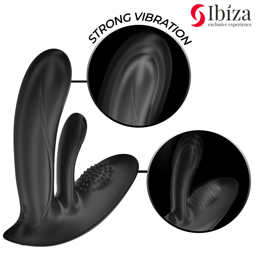 IBIZA - PORTABLE VIBRATOR WITH G-SPOT AND CLITORIS STIMULATION WITH REMOTE CONTROL