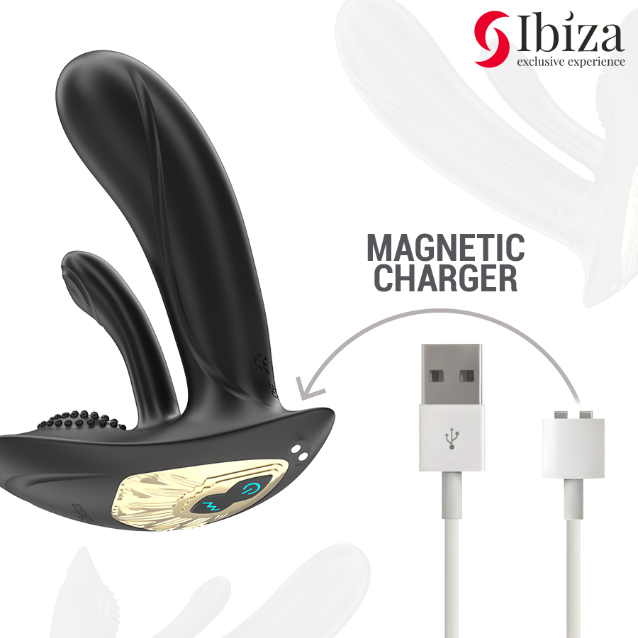 IBIZA - PORTABLE VIBRATOR WITH G-SPOT AND CLITORIS STIMULATION WITH REMOTE CONTROL