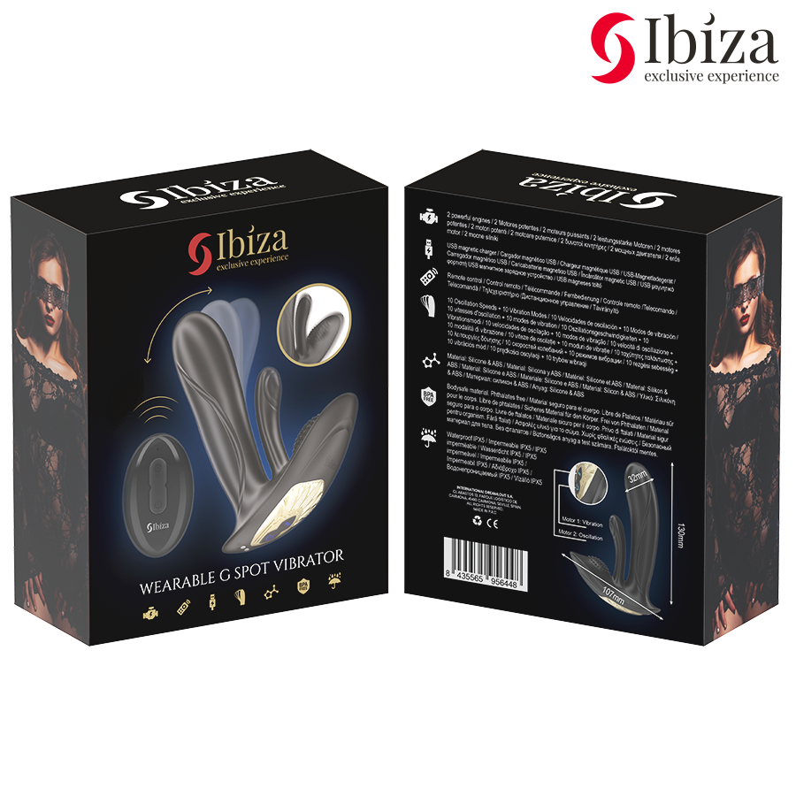 IBIZA - PORTABLE VIBRATOR WITH G-SPOT AND CLITORIS STIMULATION WITH REMOTE CONTROL
