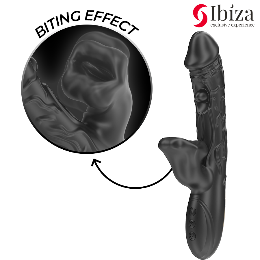 IBIZA - VIBRATOR AND CLITORAL STIMULATOR WITH BITING AND ROTATING EFFECT