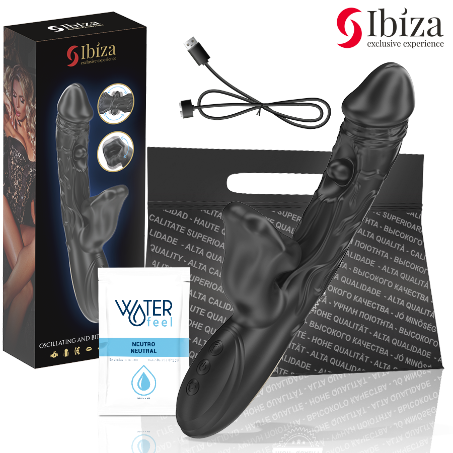 IBIZA - VIBRATOR AND CLITORAL STIMULATOR WITH BITING AND ROTATING EFFECT