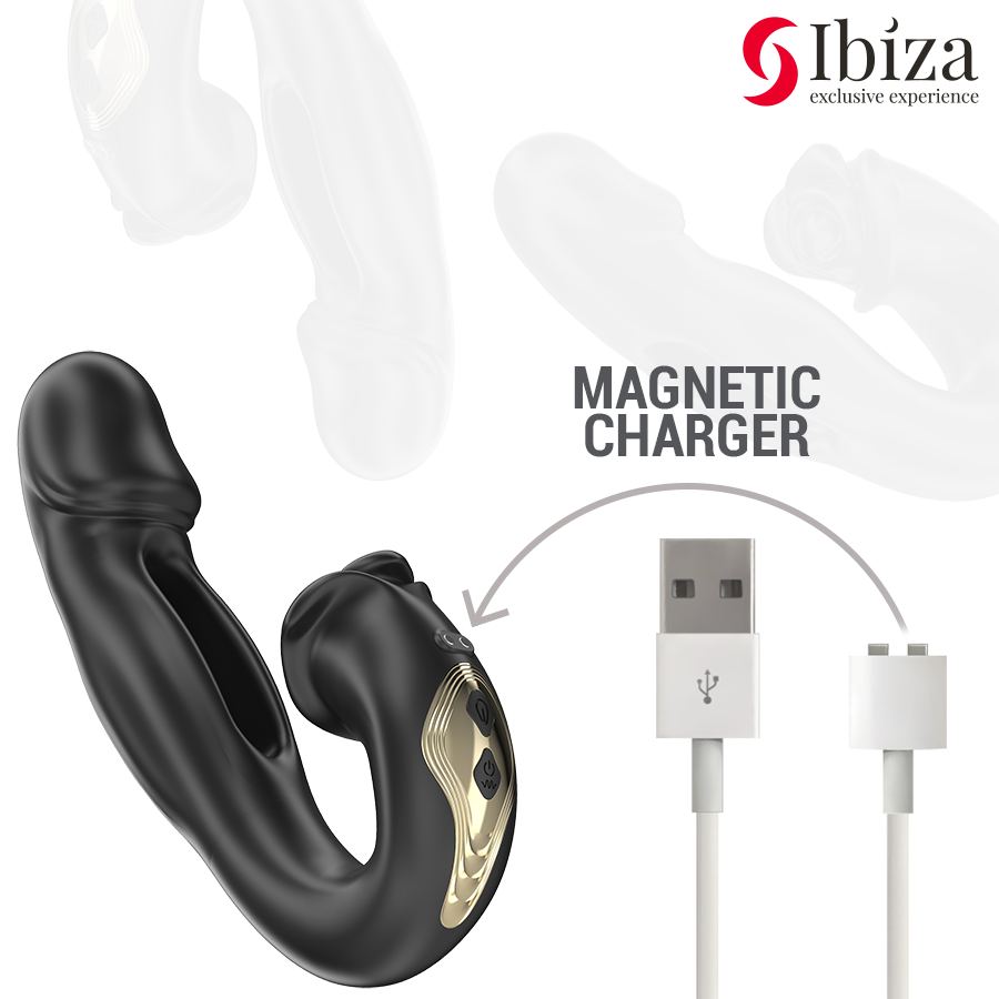 IBIZA - VIBRATING ROSE WITH FLICKERING EFFECT AND CLITORAL STIMULATOR