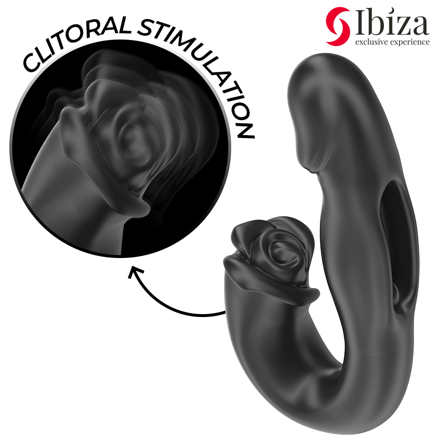 IBIZA - VIBRATING ROSE WITH FLICKERING EFFECT AND CLITORAL STIMULATOR