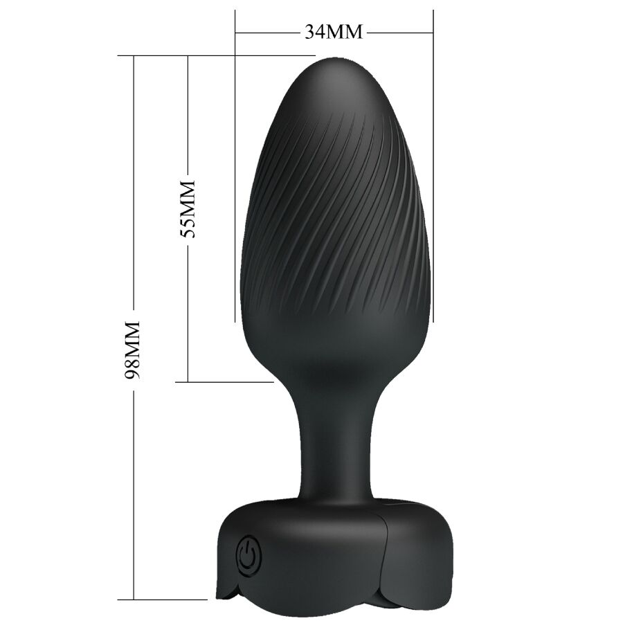 PRETTY LOVE - OSBORN BLACK LED LIGHT ANAL PLUG 9.8 CM