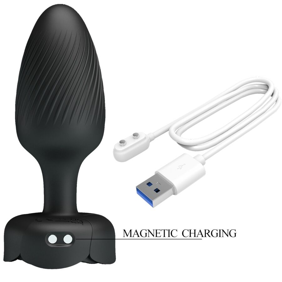 PRETTY LOVE - OSBORN BLACK LED LIGHT ANAL PLUG 9.8 CM