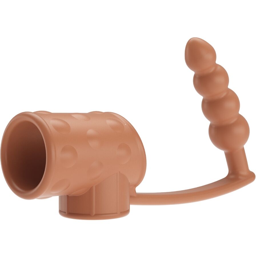 PRETTY LOVE - NATURAL PENIS SLEEVE WITH ANAL PLUG