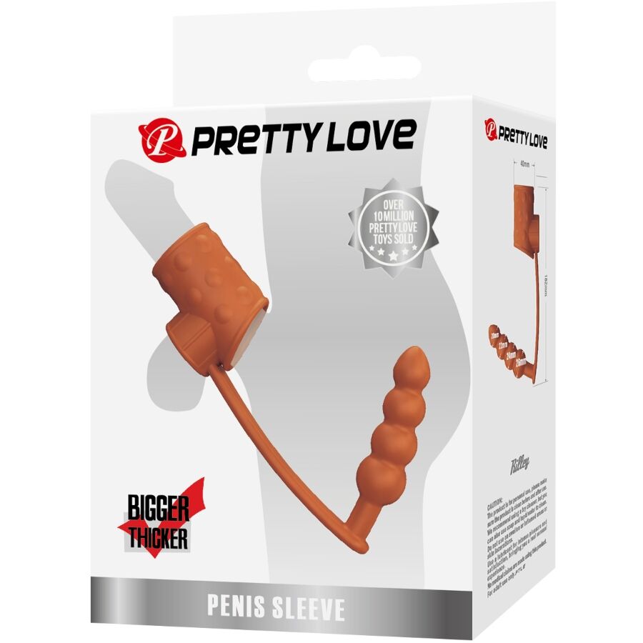 PRETTY LOVE - NATURAL PENIS SLEEVE WITH ANAL PLUG