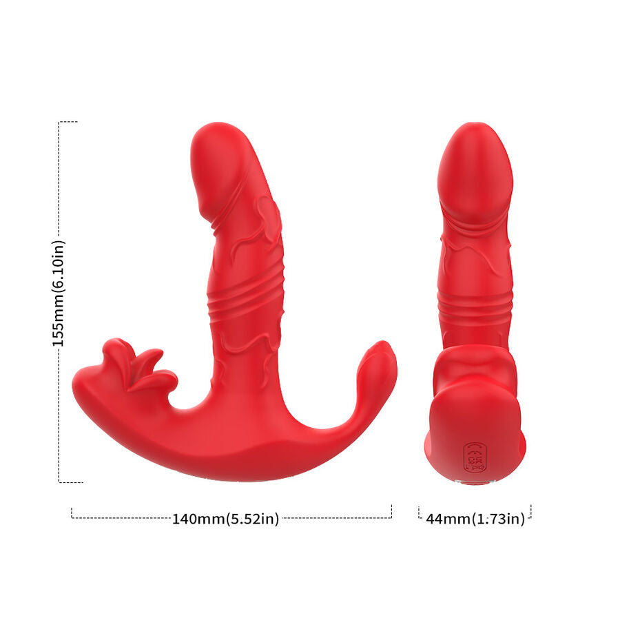 HARMONY - ANAL VIBRATOR PANTY C AND G SPOT STIMULATOR RED REMOTE CONTROL