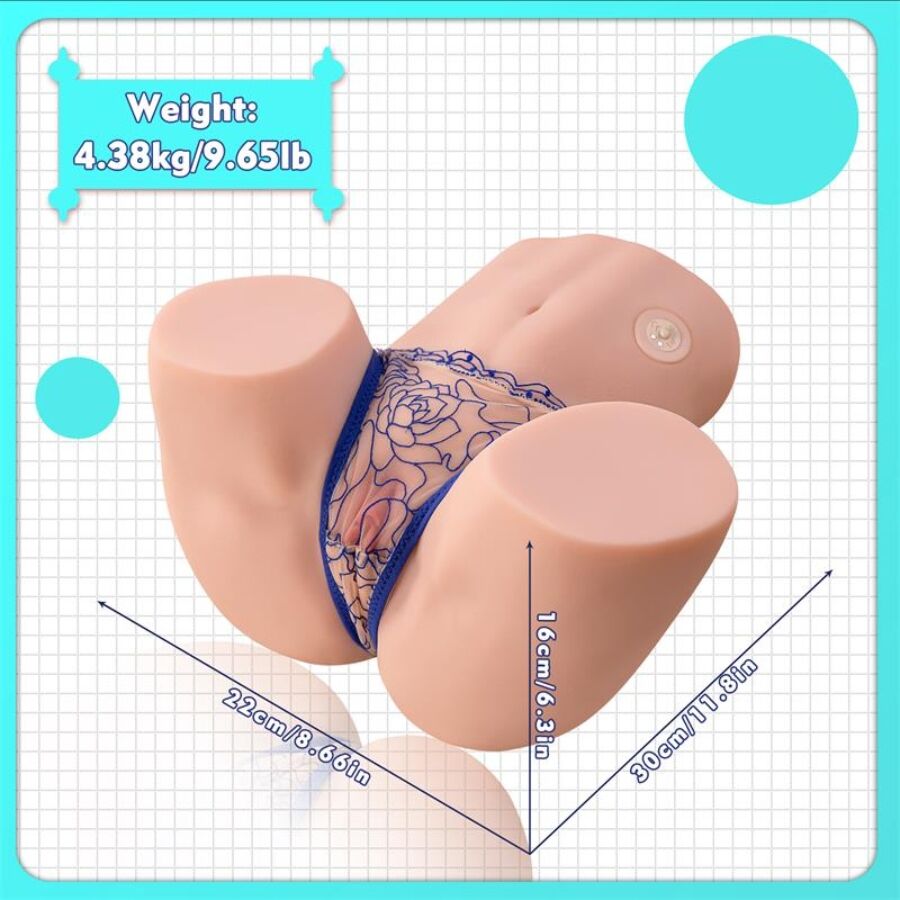 XISE - MAYA MASTURBATEUR RÉALISTE AVEC VIBRATION ET SUCCION VAGIN ET ANUS 4,5 KG