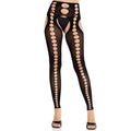 LEG AVENUE - BLACK SEAMLESS STRAPLESS OPAQUE STOCKINGS