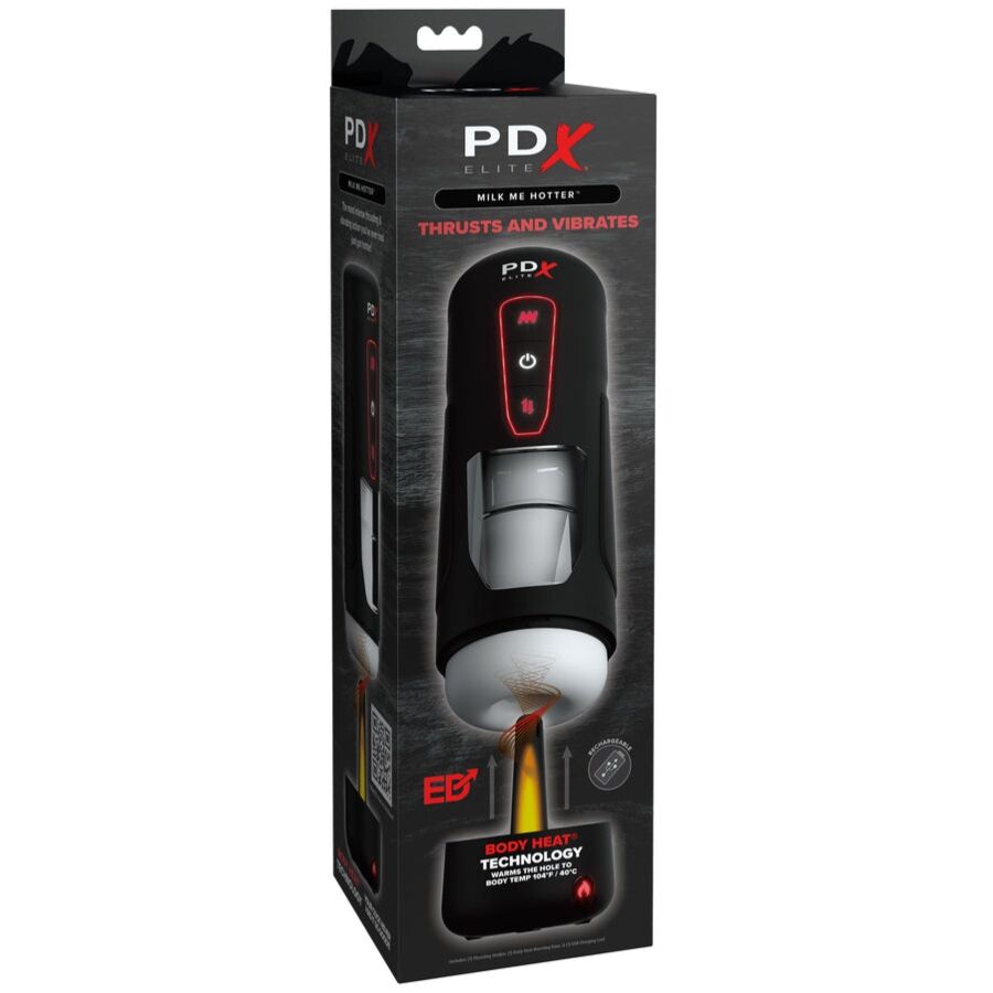 PDX ELITE - MILK ME HOTTER AUTOMATIC MASTURBATOR WITH THRUSTING AND HEATING VIBRATION