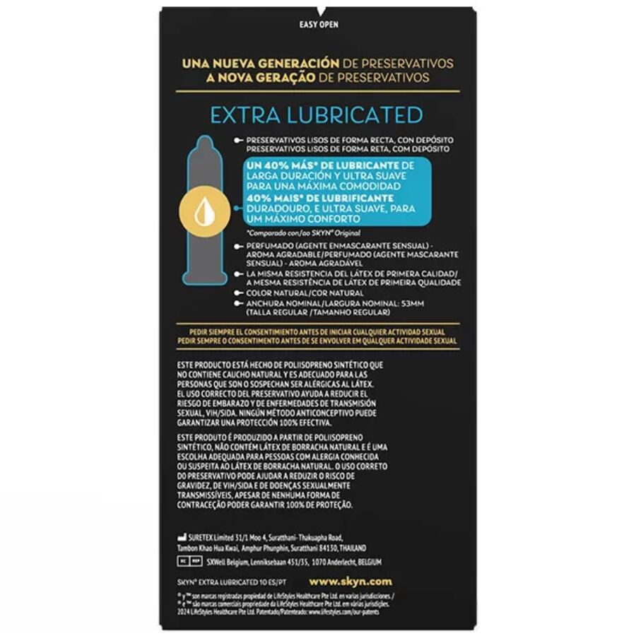 SKYN - EXTRA LUBRICATED CONDOMS 10 UNITS