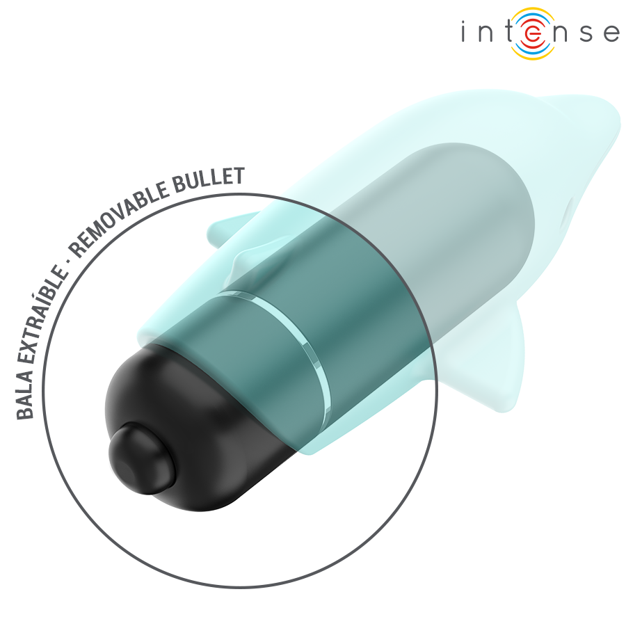 INTENSE - BLUE DOLPHIN VIBRATING BULLET 8 X 4.7 CM