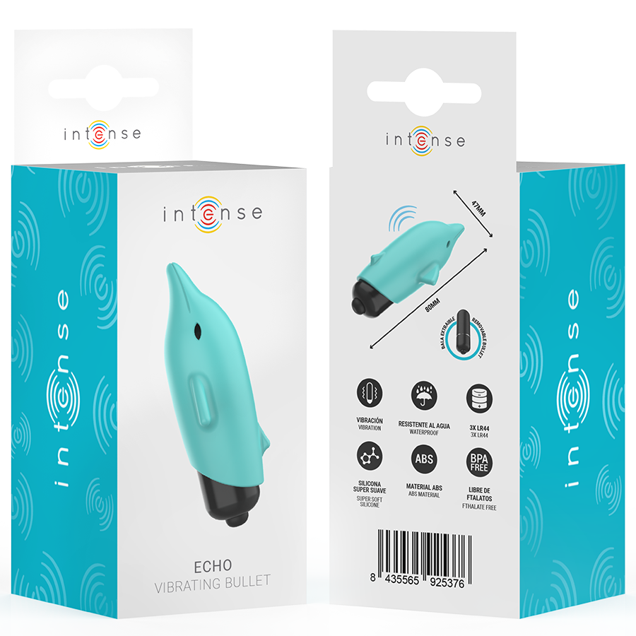 INTENSE - BLUE DOLPHIN VIBRATING BULLET 8 X 4.7 CM