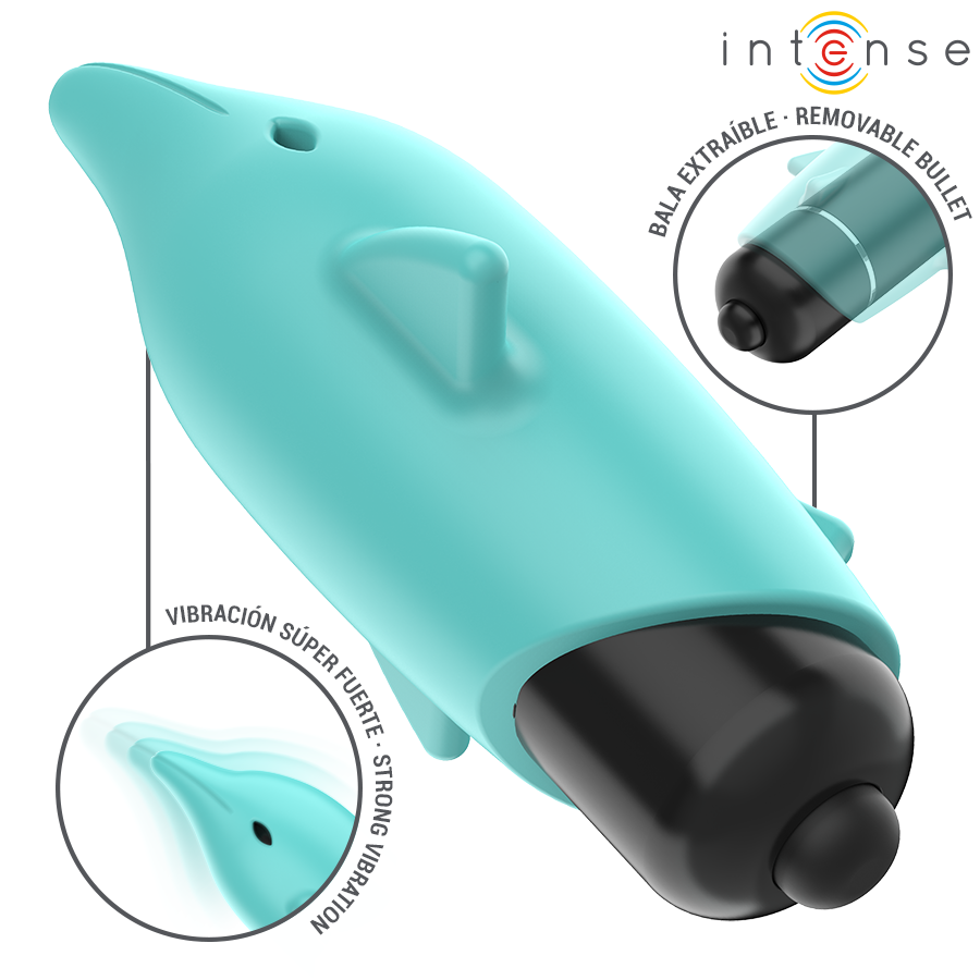 INTENSE - BLUE DOLPHIN VIBRATING BULLET 8 X 4.7 CM