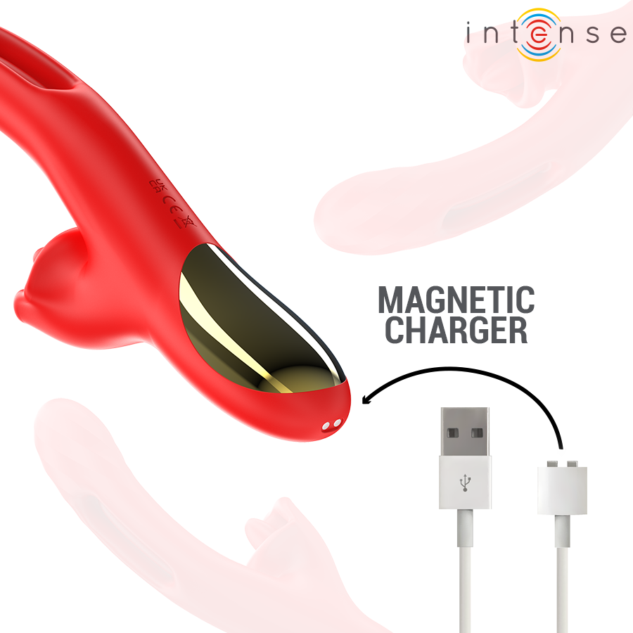 INTENSE - JESSICA MULTIFUNCTION VIBRATOR CLITORAL STIMULATION 24.8 CM RED