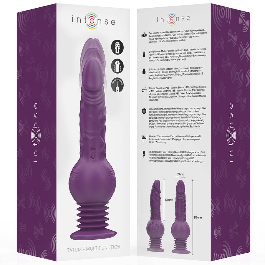 INTENSE - MULTIFUNCTION TATUM VIBRATOR WITH UP AND DOWN VIBRATION 24 CM PURPLE