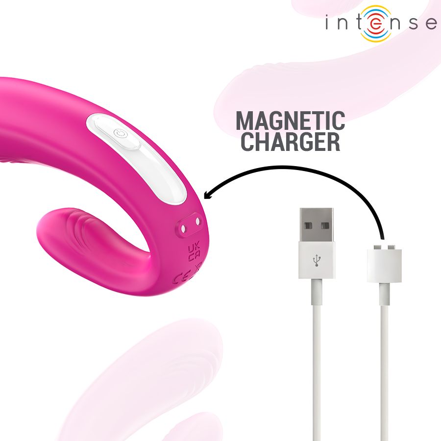 INTENSE - JANET DOUBLE STIMULATOR AND U-SHAPED VIBRATOR WITH REMOTE CONTROL PINK