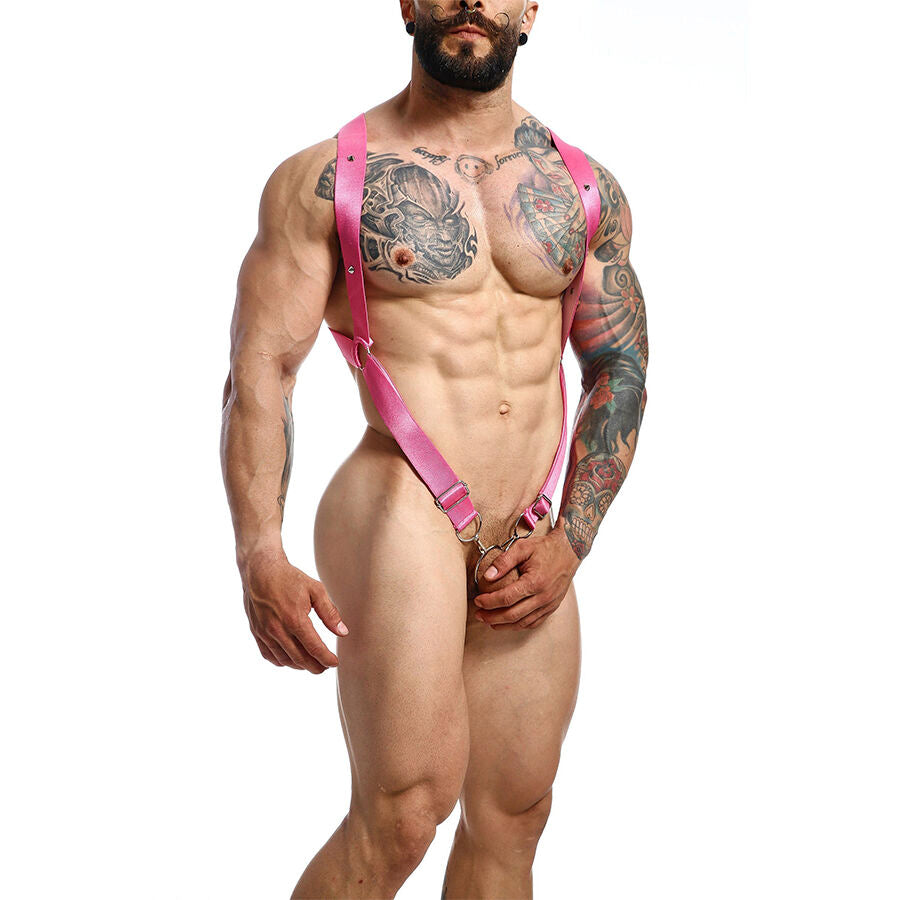 MOB - CROSSED BACK HARNESS PINK DUNGEON ONE SIZE