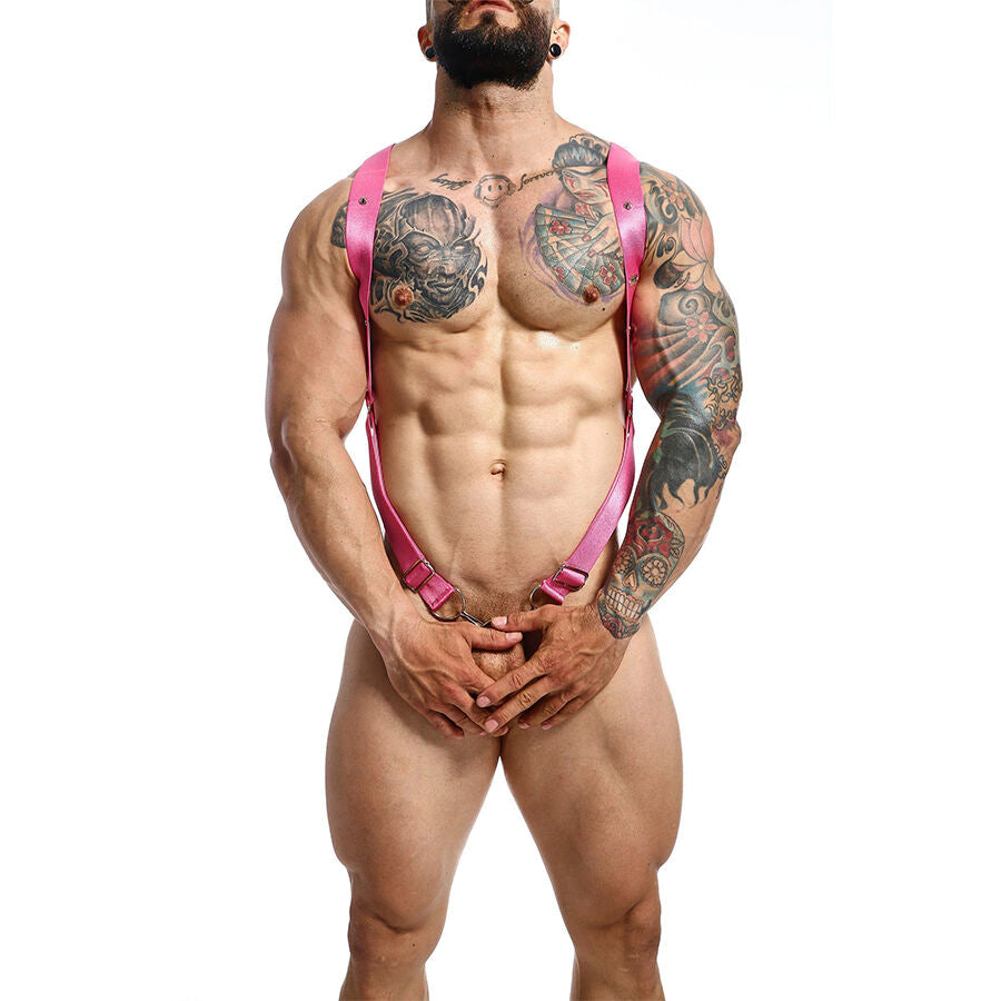 MOB - CROSSED BACK HARNESS PINK DUNGEON ONE SIZE