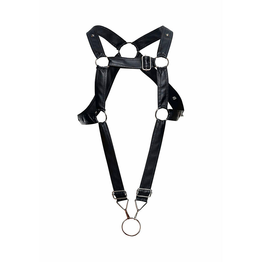 MOB - BLACK CROSSED PENIS HARNESS DNGEON ONE SIZE