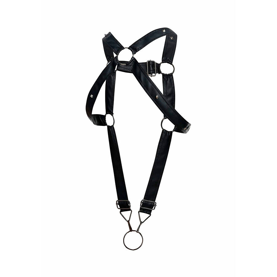 MOB - BLACK CROSSED PENIS HARNESS DNGEON ONE SIZE